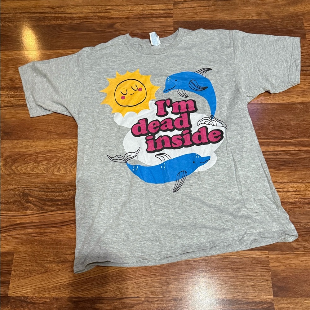 Port & Company Gray Graphic T-Shirt